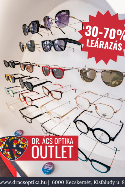 Dr Ács Optika és szemészeti magán rendelő kecskemét belvárosában, alföld áruház és malom pláza, rendőrség közelében. Outlet akció 30-70% kedvezmény júliusban, s mellette 30% lencse akcióval várjuk. Máriaváros, belváros, Vacsiköz.